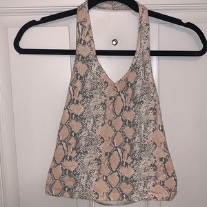 AMERICAN EAGLE Pink Snake Skin Halter Top